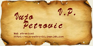 Vujo Petrović vizit kartica